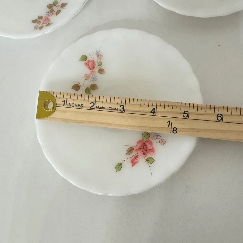 Opalong by MUN HWA Small Saucers Set of 3 Floral‎ Design Vintage